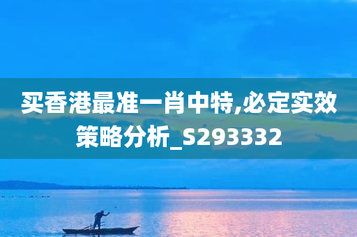 买香港最准一肖中特,必定实效策略分析_S293332