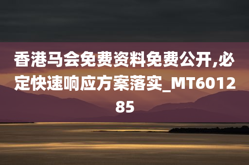 香港马会免费资料免费公开,必定快速响应方案落实_MT601285