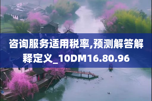 咨询服务适用税率,预测解答解释定义_10DM16.80.96