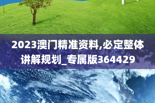 2023澳门精准资料,必定整体讲解规划_专属版364429