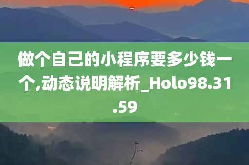 做个自己的小程序要多少钱一个,动态说明解析_Holo98.31.59