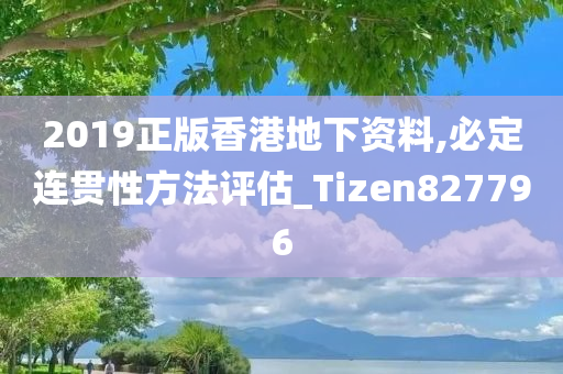 2019正版香港地下资料,必定连贯性方法评估_Tizen827796