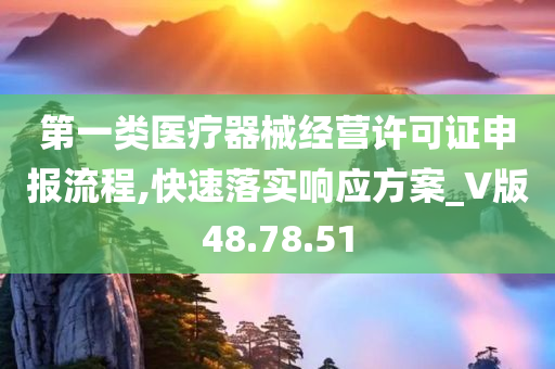 第一类医疗器械经营许可证申报流程,快速落实响应方案_V版48.78.51