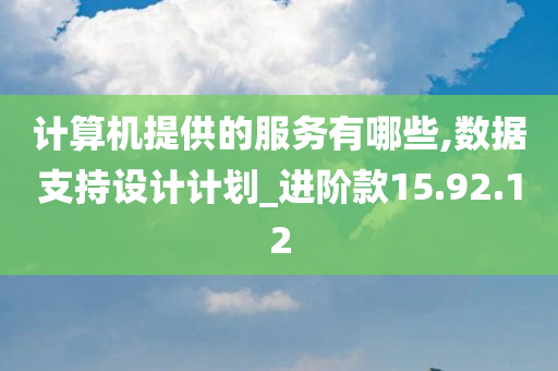 计算机提供的服务有哪些,数据支持设计计划_进阶款15.92.12