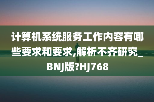 计算机系统服务工作内容有哪些要求和要求,解析不齐研究_BNJ版?HJ768