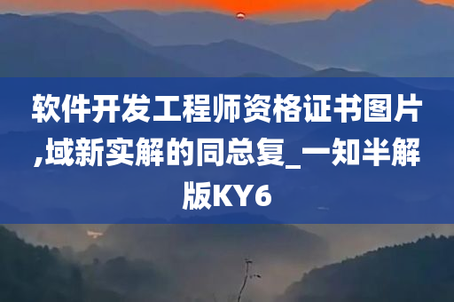 软件开发工程师资格证书图片,域新实解的同总复_一知半解版KY6