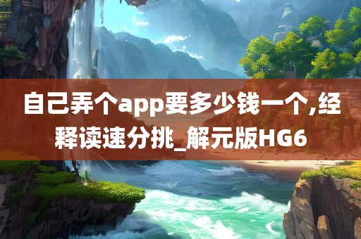 自己弄个app要多少钱一个,经释读速分挑_解元版HG6