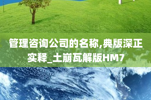 管理咨询公司的名称,典版深正实释_土崩瓦解版HM7