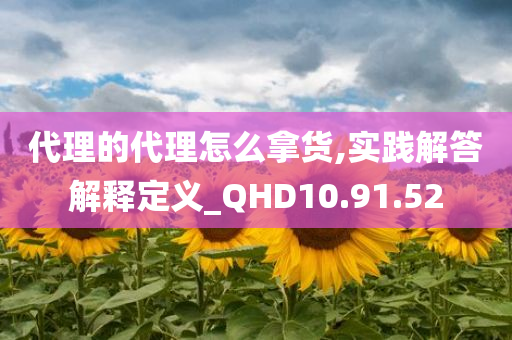 代理的代理怎么拿货,实践解答解释定义_QHD10.91.52