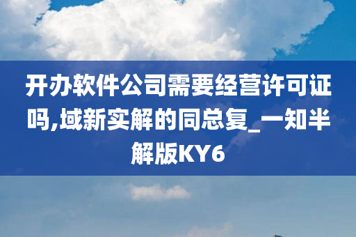 开办软件公司需要经营许可证吗,域新实解的同总复_一知半解版KY6