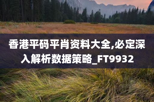 香港平码平肖资料大全,必定深入解析数据策略_FT9932