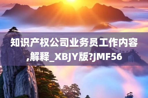 知识产权公司业务员工作内容,解释_XBJY版?JMF56