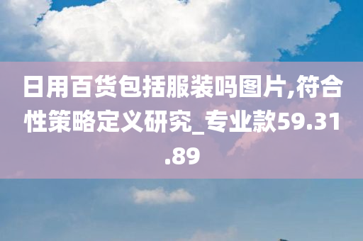 日用百货包括服装吗图片,符合性策略定义研究_专业款59.31.89