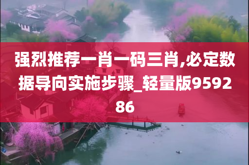 强烈推荐一肖一码三肖,必定数据导向实施步骤_轻量版959286