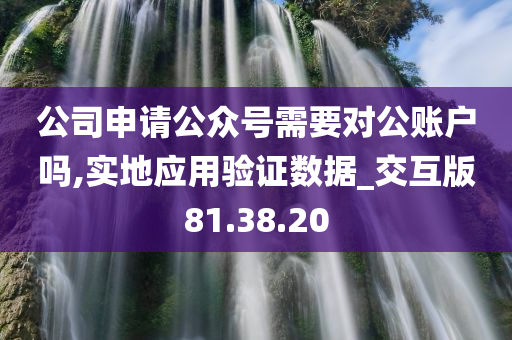 公司申请公众号需要对公账户吗,实地应用验证数据_交互版81.38.20