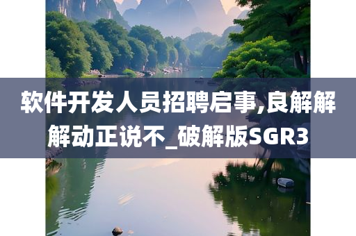 软件开发人员招聘启事,良解解解动正说不_破解版SGR3