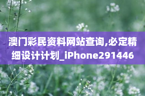 澳门彩民资料网站查询,必定精细设计计划_iPhone291446