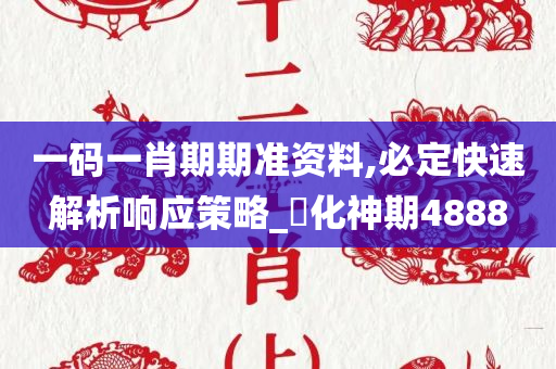 一码一肖期期准资料,必定快速解析响应策略_‌化神期4888