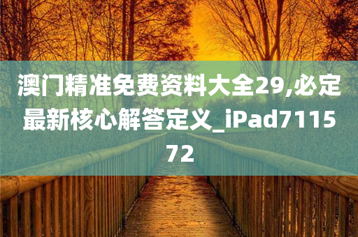 澳门精准免费资料大全29,必定最新核心解答定义_iPad711572