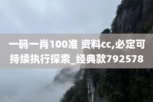 一码一肖100准 资料cc,必定可持续执行探索_经典款792578