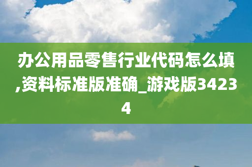 办公用品零售行业代码怎么填,资料标准版准确_游戏版34234