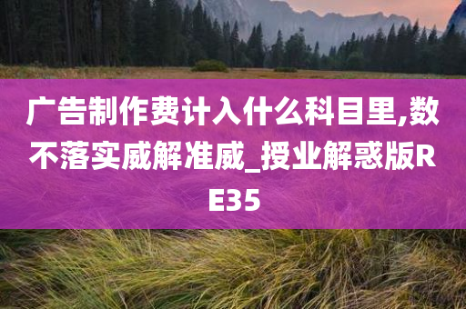 广告制作费计入什么科目里,数不落实威解准威_授业解惑版RE35