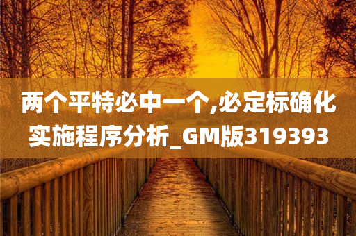 两个平特必中一个,必定标确化实施程序分析_GM版319393