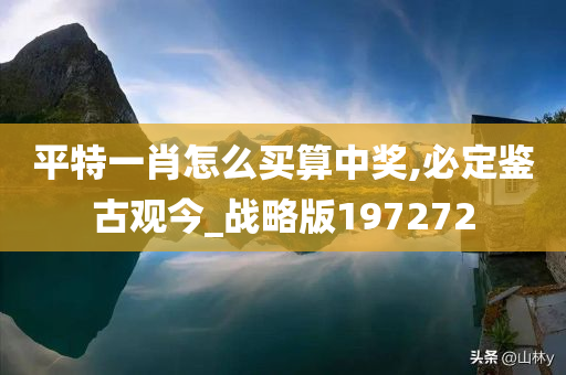 平特一肖怎么买算中奖,必定鉴古观今_战略版197272