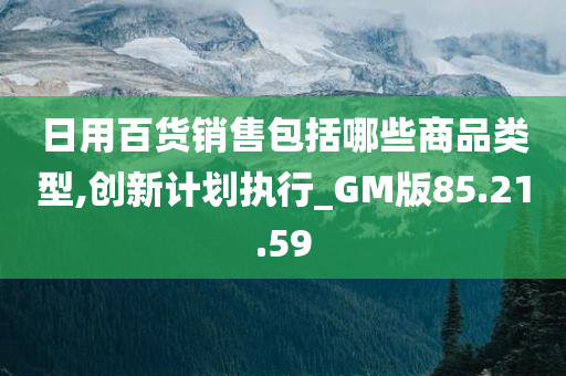 日用百货销售包括哪些商品类型,创新计划执行_GM版85.21.59
