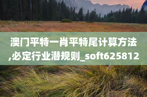 澳门平特一肖平特尾计算方法,必定行业潜规则_soft625812