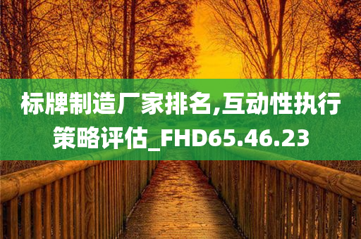 标牌制造厂家排名,互动性执行策略评估_FHD65.46.23