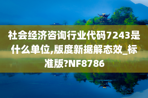 社会经济咨询行业代码7243是什么单位,版度新据解态效_标准版?NF8786