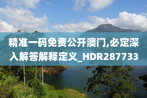 精准一码免费公开澳门,必定深入解答解释定义_HDR287733