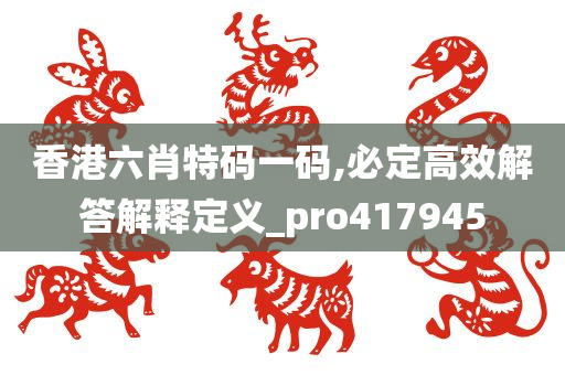 香港六肖特码一码,必定高效解答解释定义_pro417945