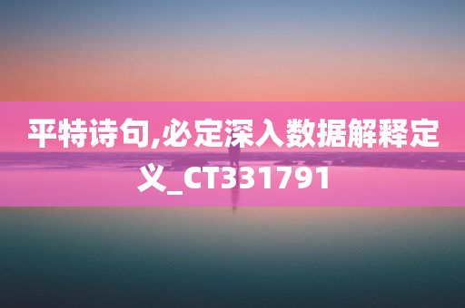 平特诗句,必定深入数据解释定义_CT331791