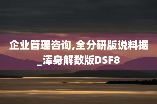 企业管理咨询,全分研版说料据_浑身解数版DSF8