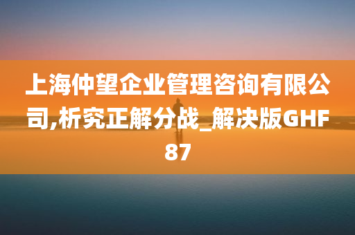 上海仲望企业管理咨询有限公司,析究正解分战_解决版GHF87