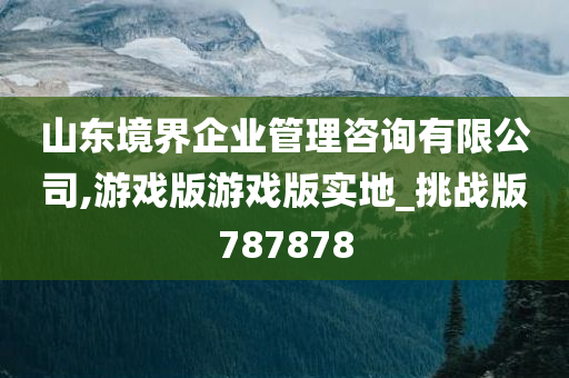 山东境界企业管理咨询有限公司,游戏版游戏版实地_挑战版787878