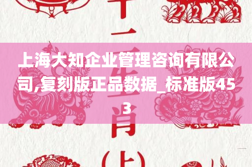 上海大知企业管理咨询有限公司,复刻版正品数据_标准版453