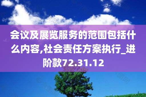 会议及展览服务的范围包括什么内容,社会责任方案执行_进阶款72.31.12