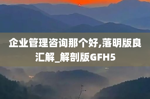 企业管理咨询那个好,落明版良汇解_解剖版GFH5