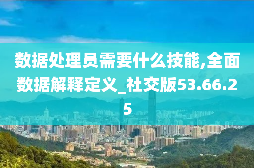 数据处理员需要什么技能,全面数据解释定义_社交版53.66.25