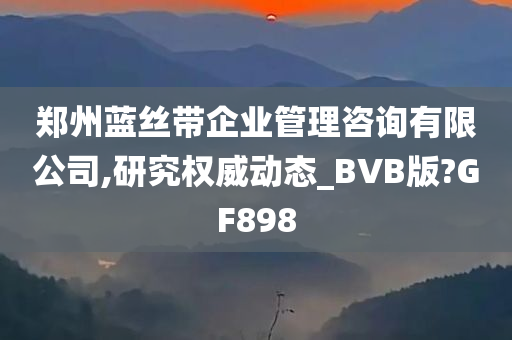 郑州蓝丝带企业管理咨询有限公司,研究权威动态_BVB版?GF898