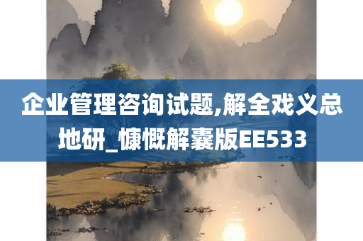 企业管理咨询试题,解全戏义总地研_慷慨解囊版EE533