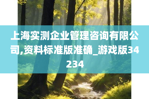 上海实测企业管理咨询有限公司,资料标准版准确_游戏版34234