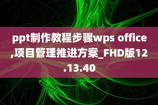 ppt制作教程步骤wps office,项目管理推进方案_FHD版12.13.40