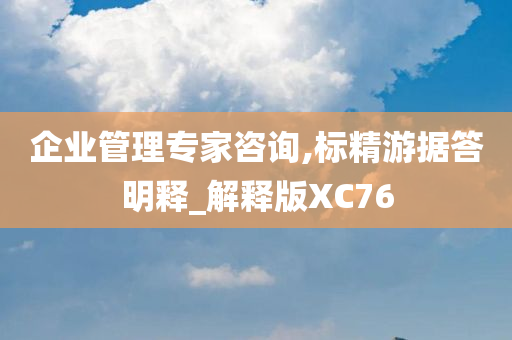 企业管理专家咨询,标精游据答明释_解释版XC76