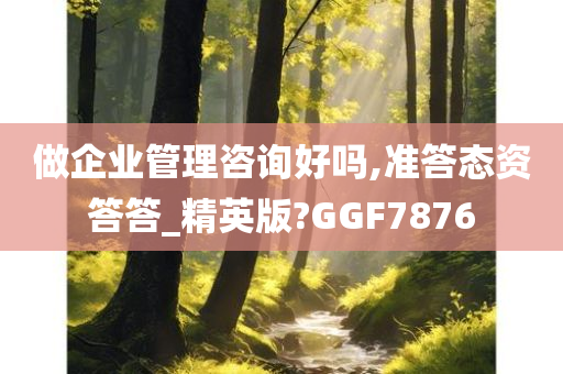 做企业管理咨询好吗,准答态资答答_精英版?GGF7876