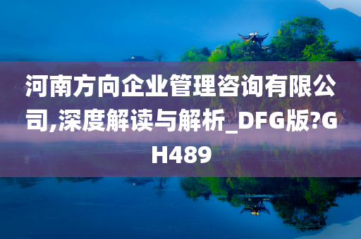 河南方向企业管理咨询有限公司,深度解读与解析_DFG版?GH489