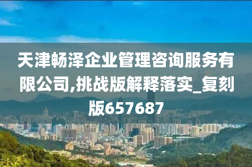 天津畅泽企业管理咨询服务有限公司,挑战版解释落实_复刻版657687